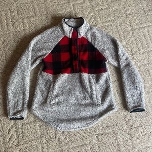 Fuzzy 1/2 Button up Sweater